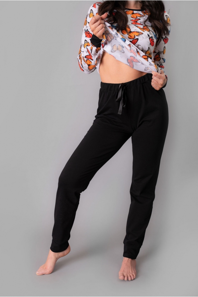 ŽENSKA PIDŽAMA BLACK- DONJI DIO